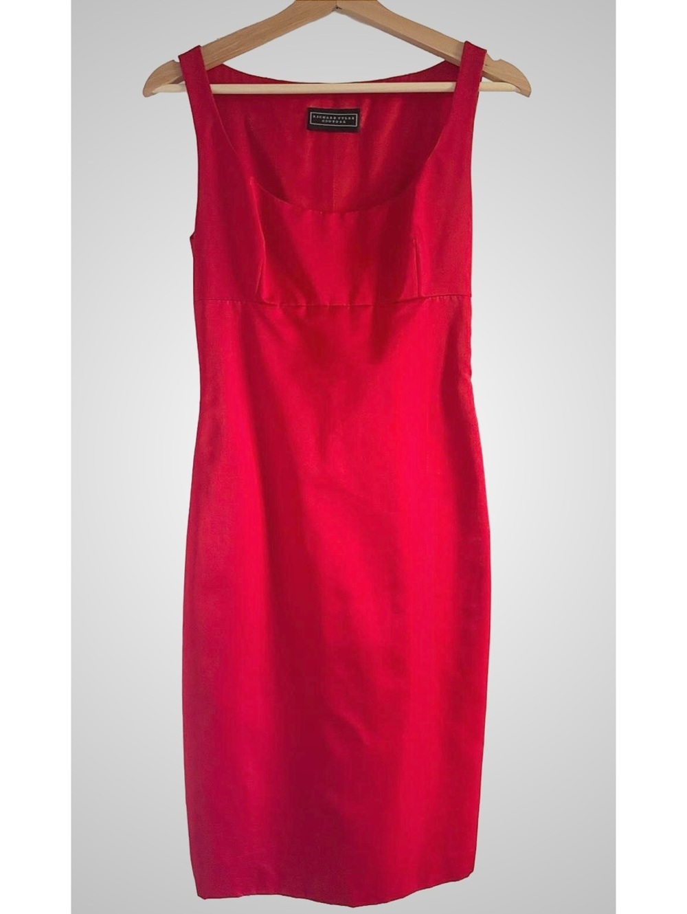 Vintage 90s Luxurious Richard Tyler Couture Red Tailored Cocktail Dress Size 8